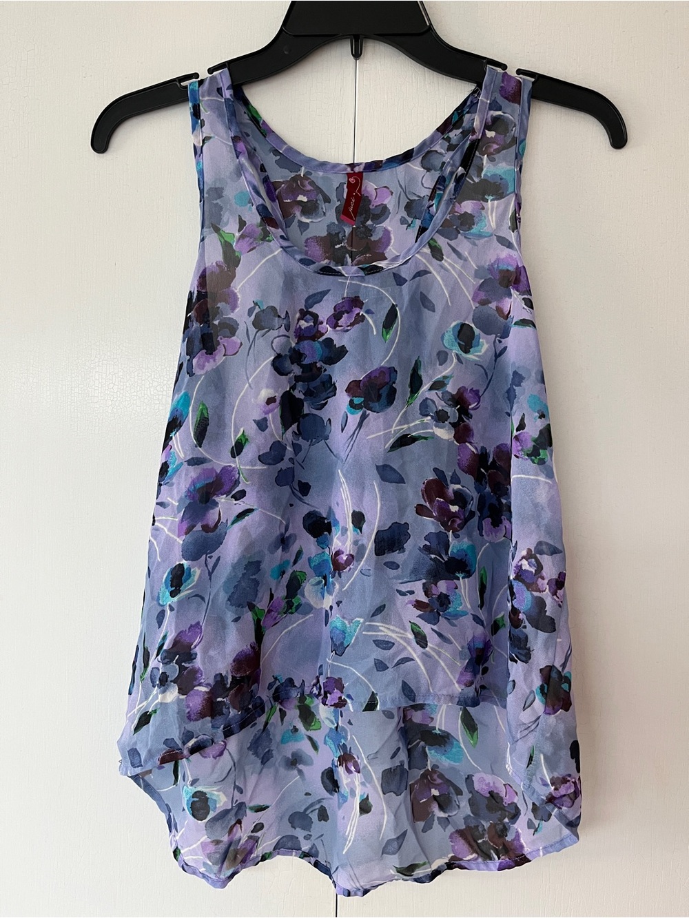 Sleeveless Lavender Floral Tank Top